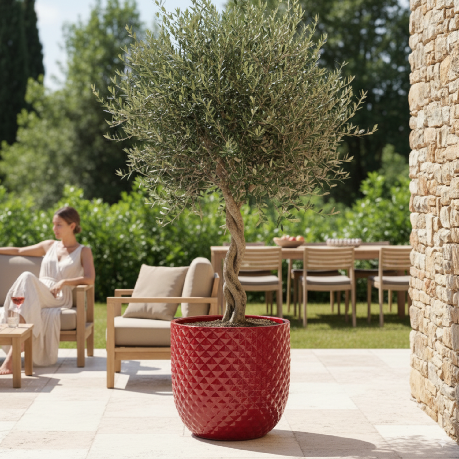 MARS Pot 45x45cm imperial red