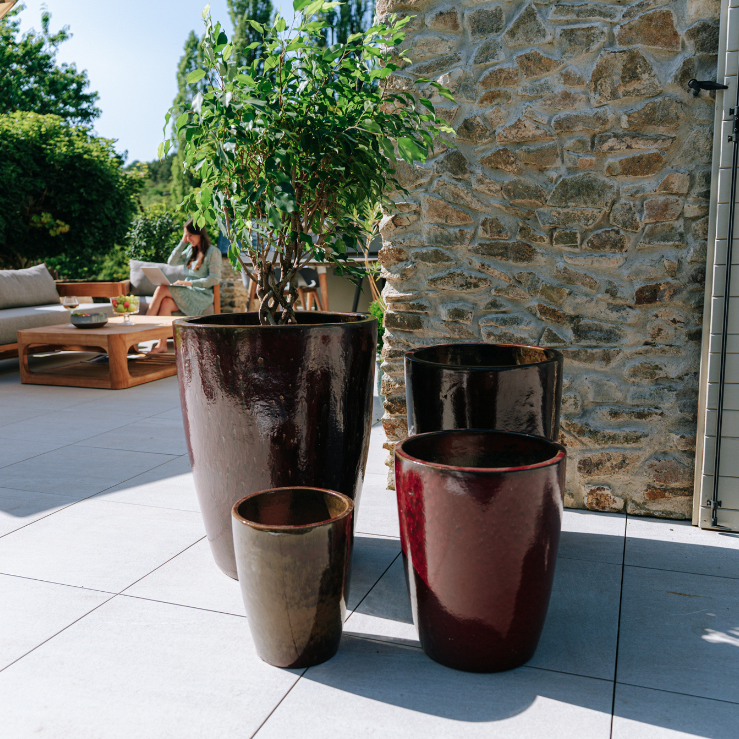 Pot MAZARIN 55x69cm rouge brique