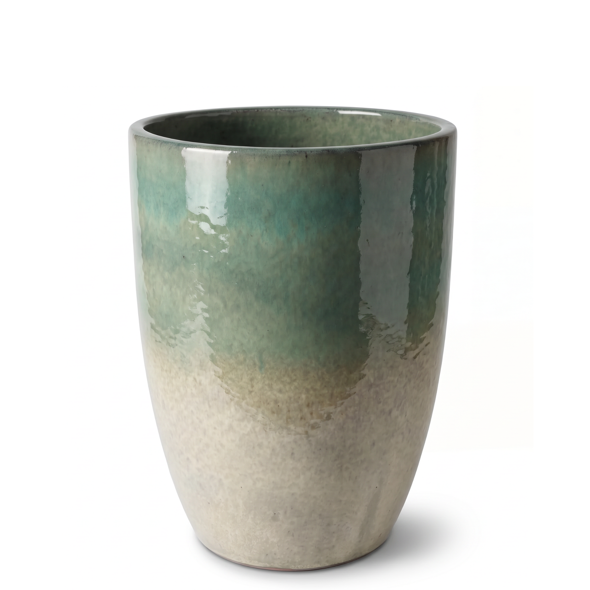 Pot MAZARIN2 décoratif 38x50 cm brume d’été en terre cuite émaillée, vue de face sur fond blanc