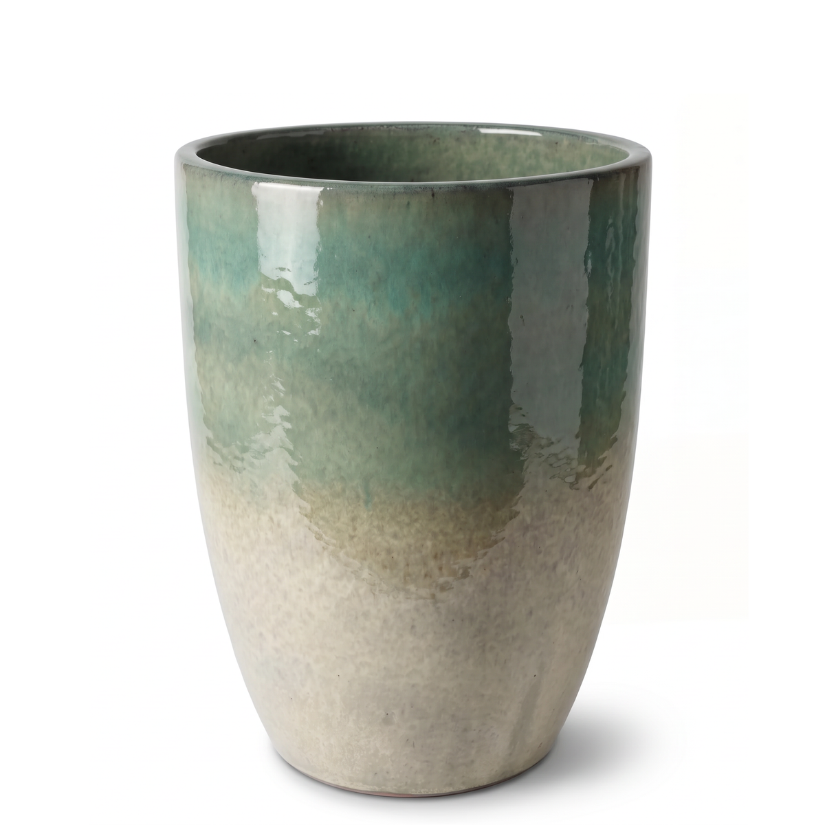 Pot MAZARIN2 décoratif 45x60 cm brume d’été en terre cuite émaillée, vue de face sur fond blanc