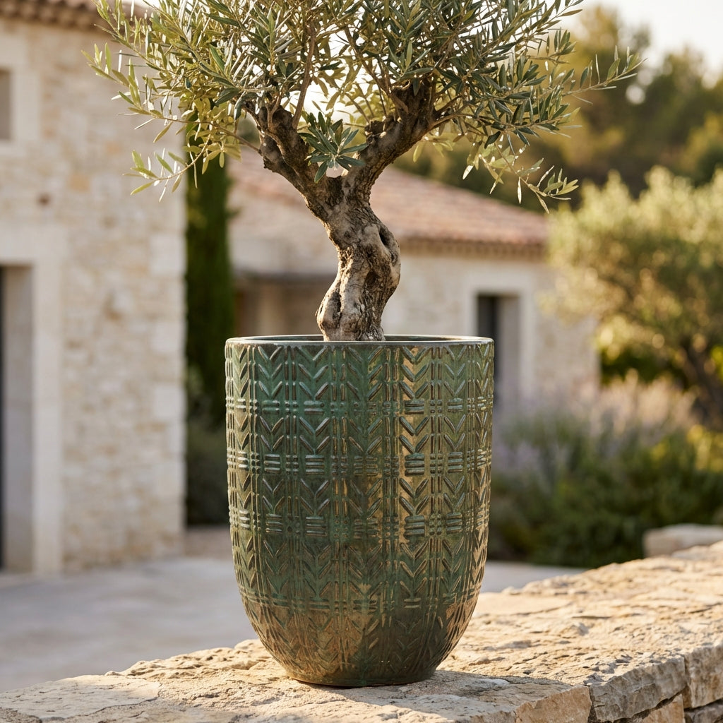 Pot MERCURE 51x64cm vert brumeux