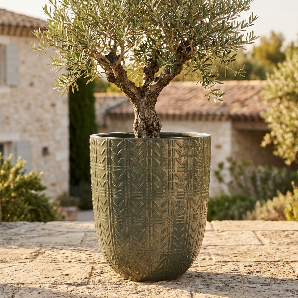 Pot MERCURE 51x64cm vert crème