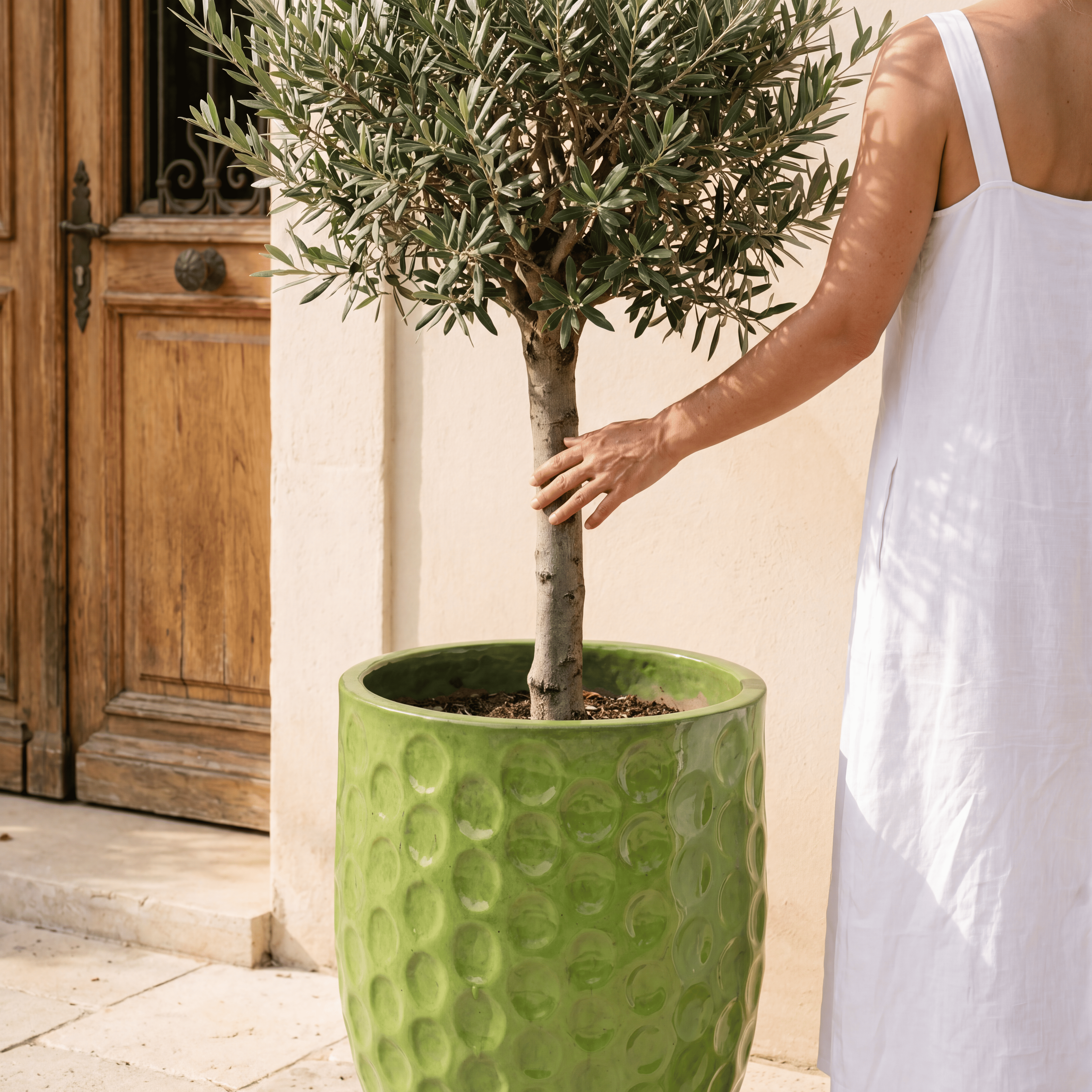 Pot Merovee 42x55cm vert olive