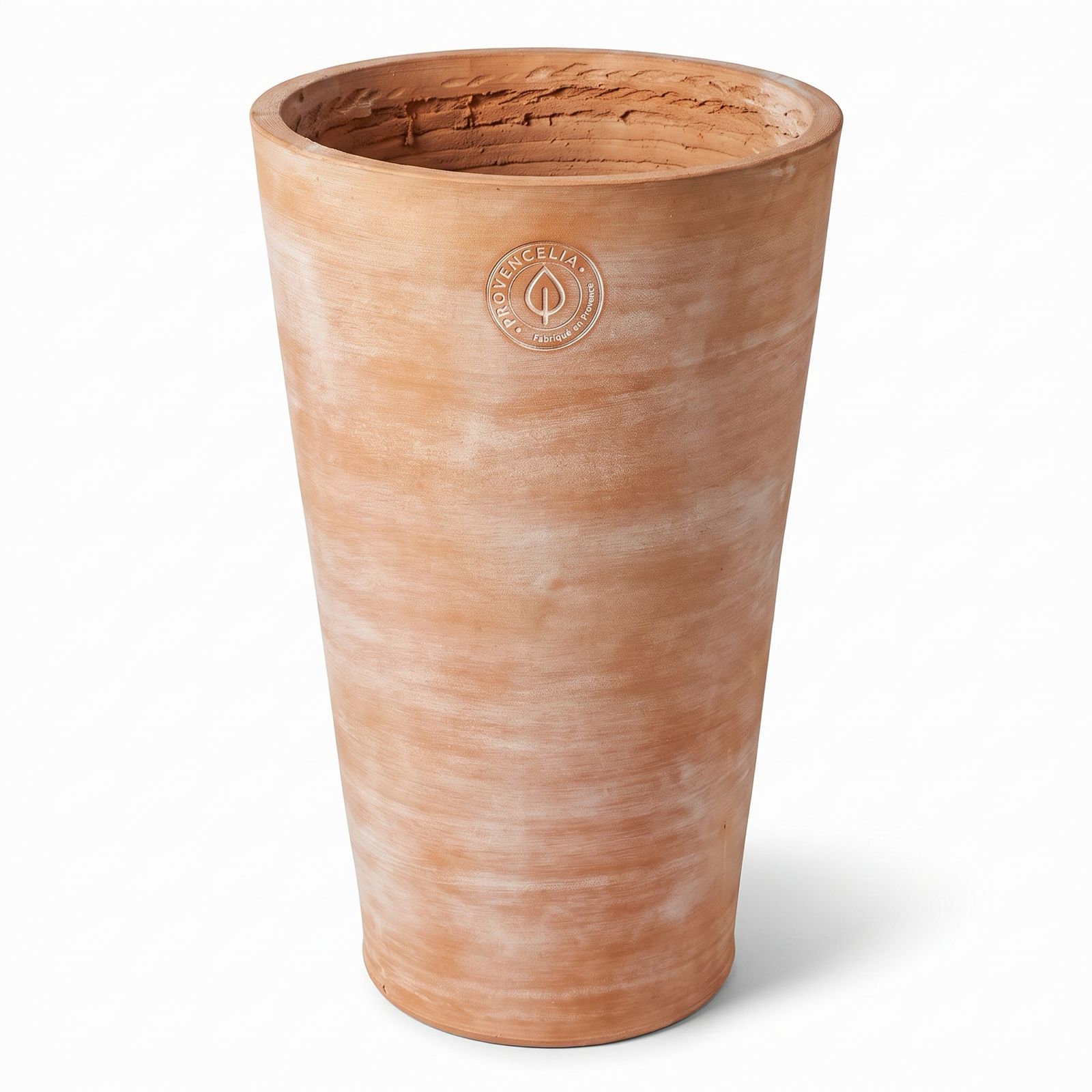 MADE IN PROVENCE Pot cylindrique 55 x 90cm en terre cuite cérusée