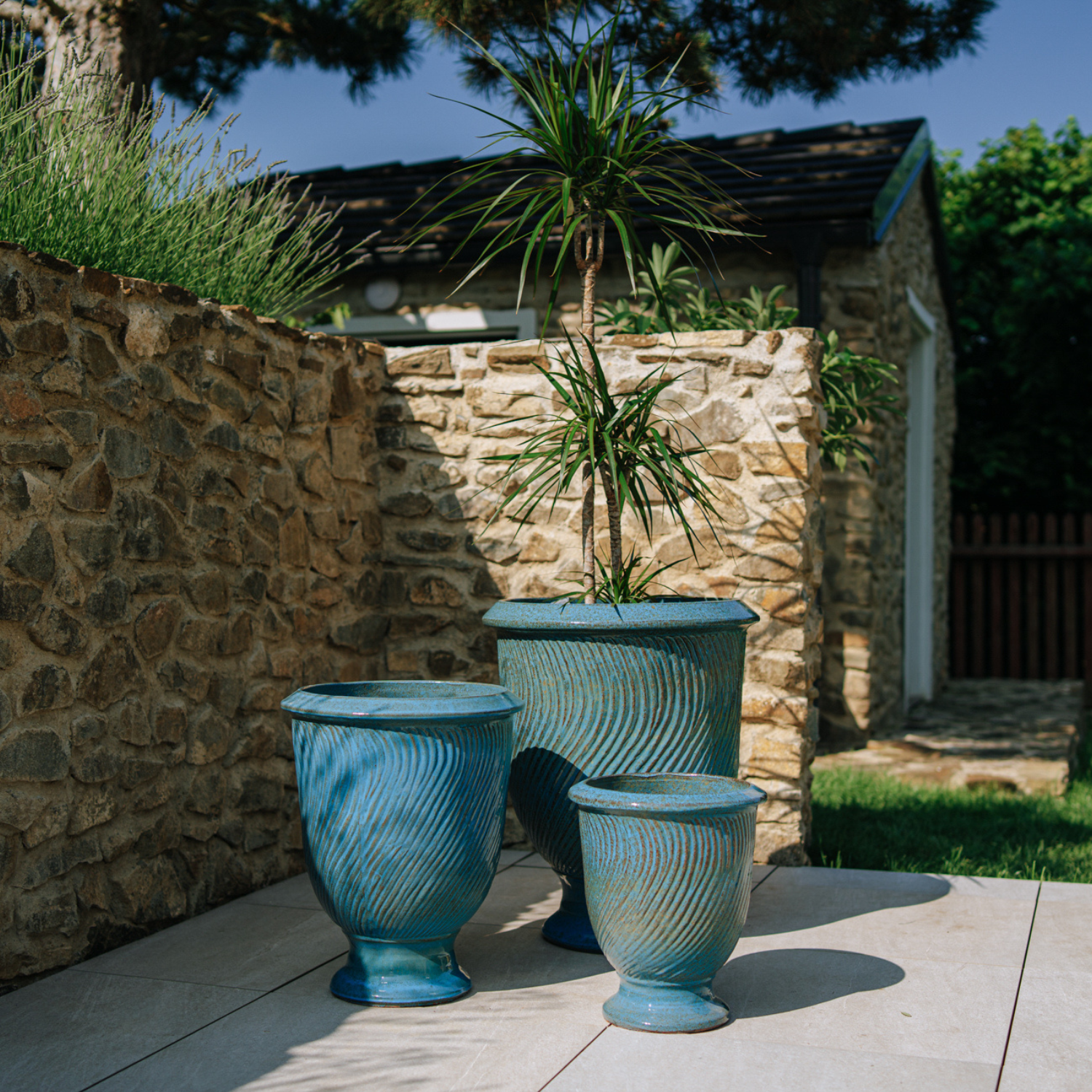 Pot MORGANE 55x69cm bleu fer