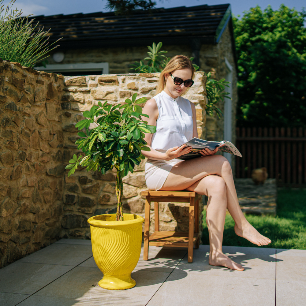 Planter MORGANE 32x39cm yellow
