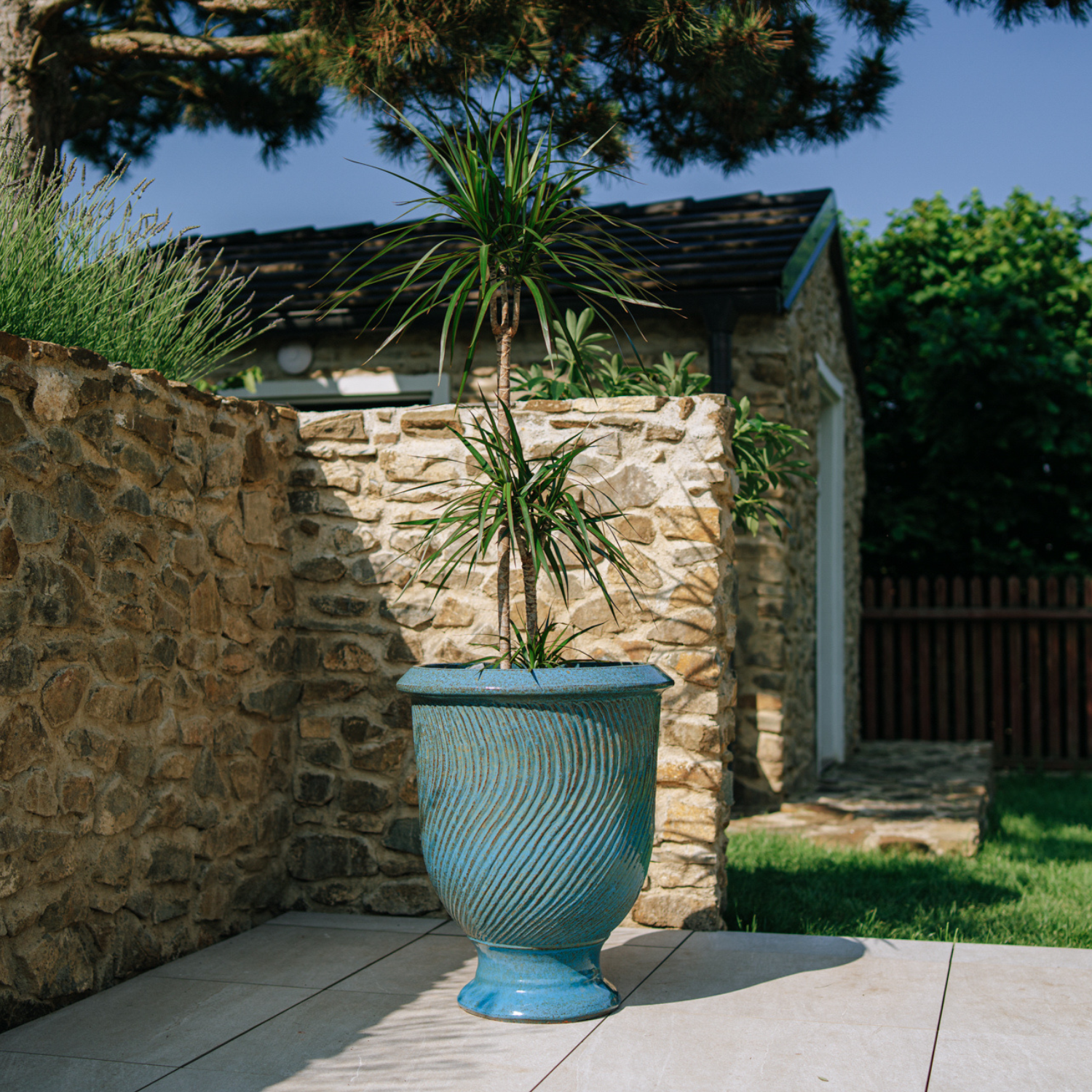 Pot MORGANE 55x69cm bleu fer