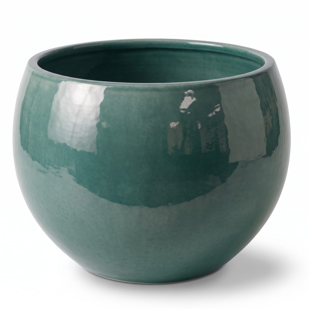 Pot MOZART décoratif 70x52 cm brume de jade en terre cuite émaillée, vue de face sur fond blanc