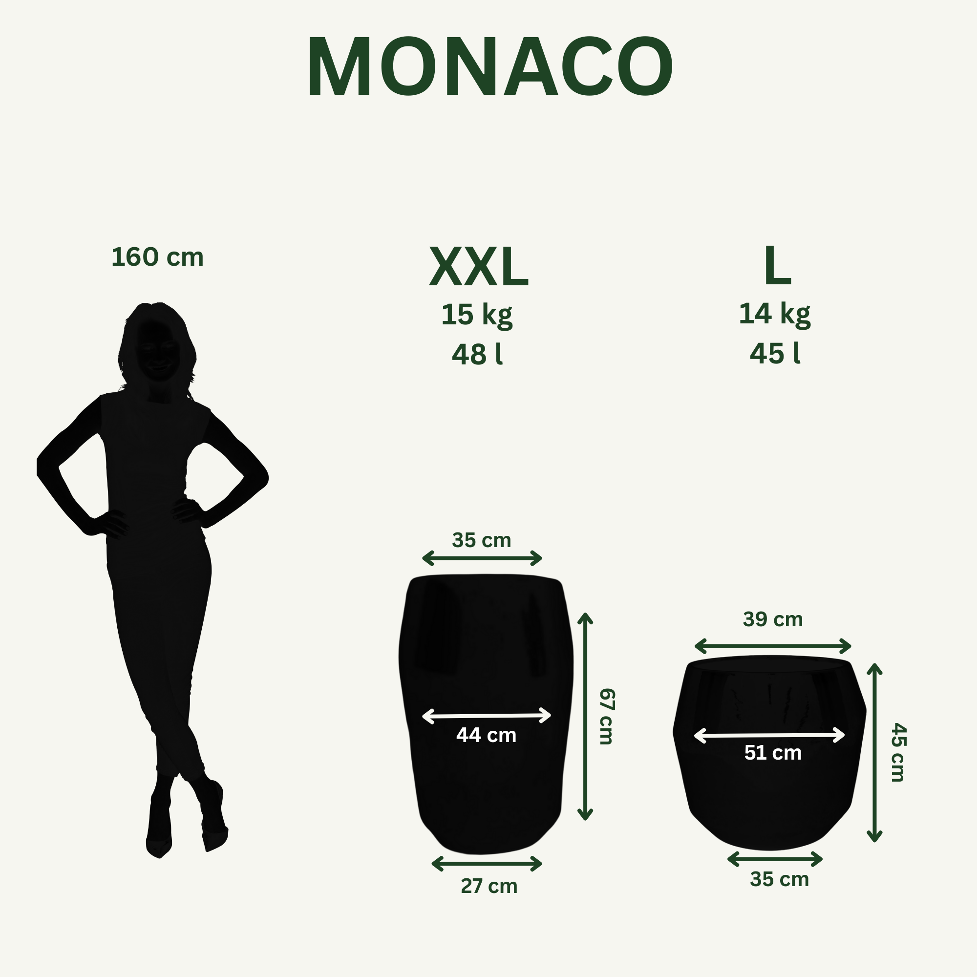 Pot MONACO 51x44cm jade