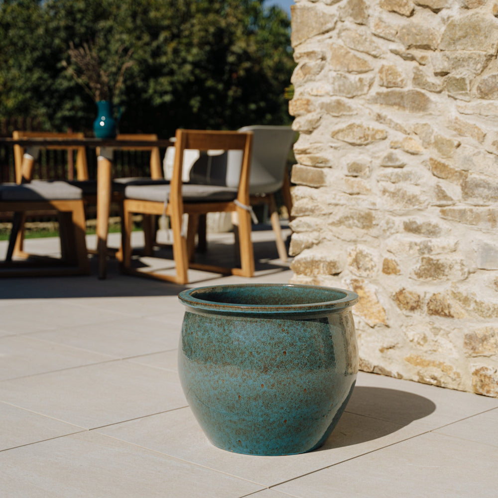 Planter NEWTON 44x35cm steel blue