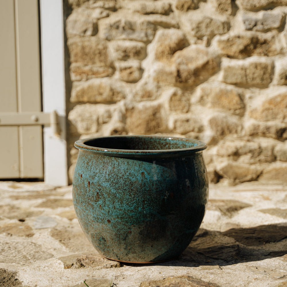 Vaso NEWTON 21x23cm blu acciaio