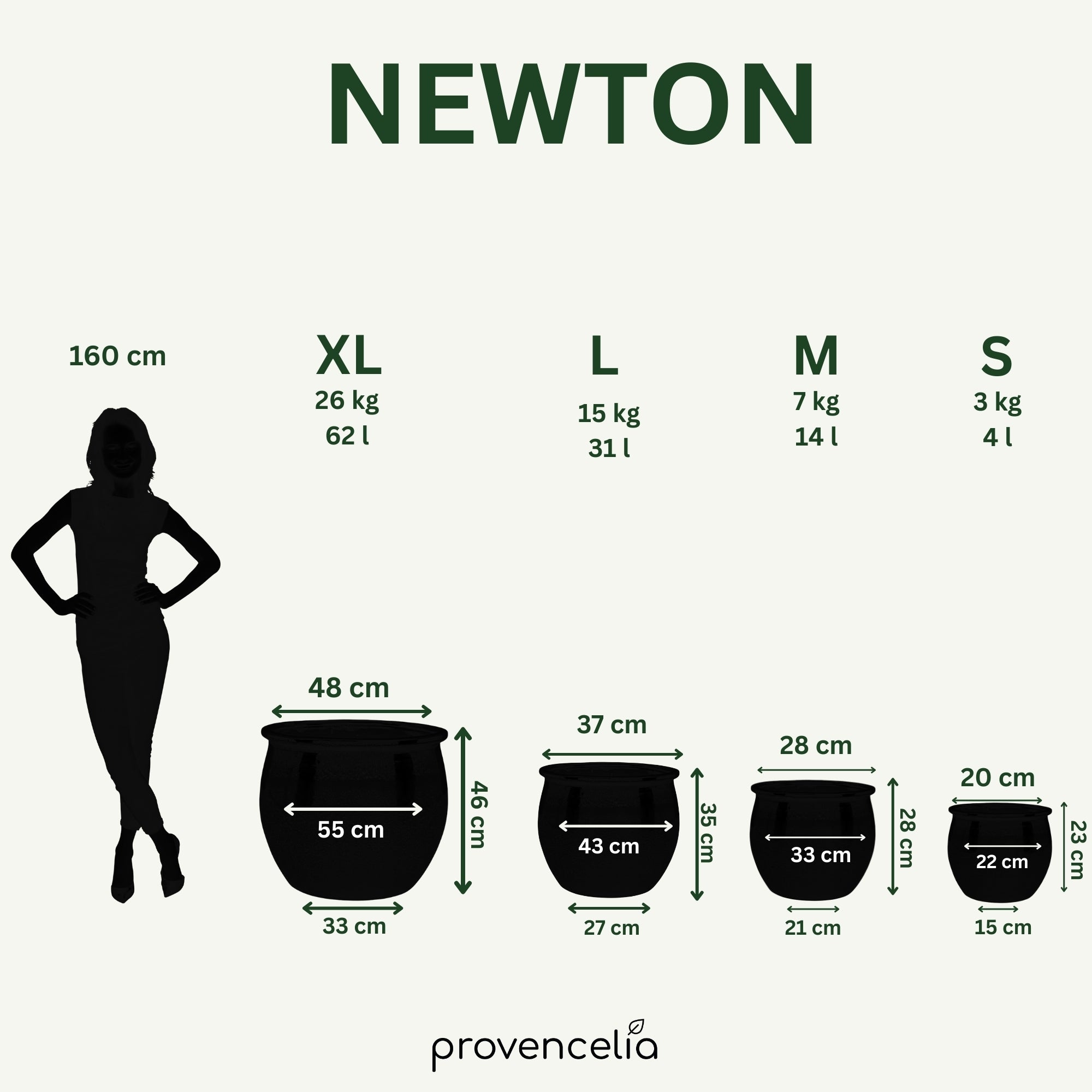 NEWTON Pot 21x23cm, autumn rust