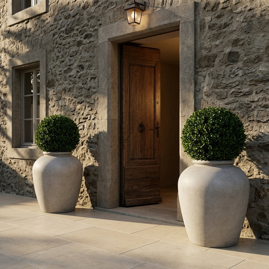 Pre-drilled planter pot ORIGIN 63x71cm mist grey