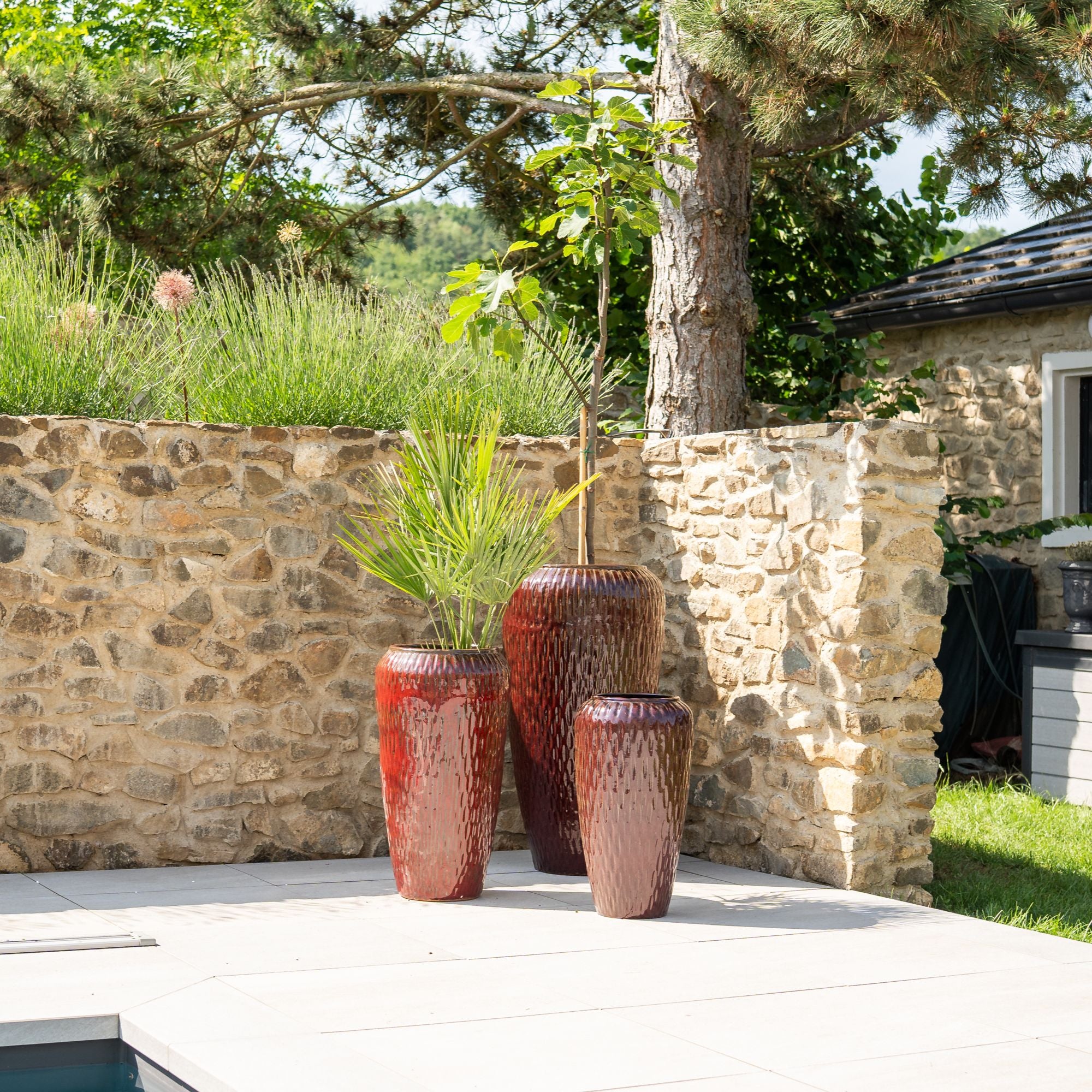 Pot POMPADOUR 47x90cm rouge brique