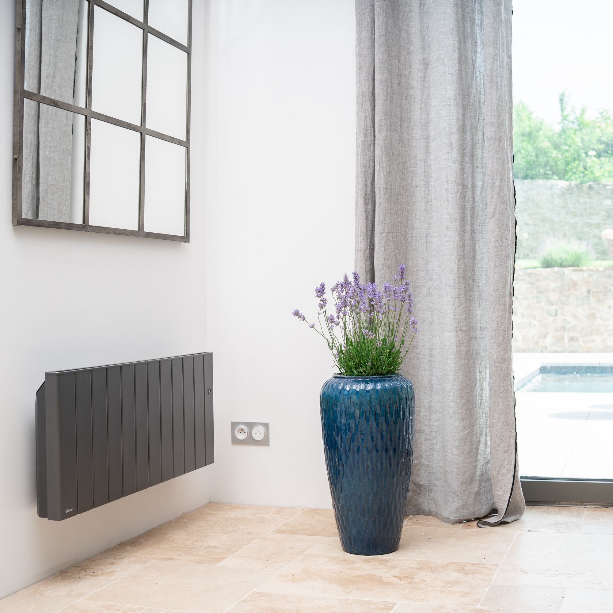 Pot POMPADOUR 30x57cm bleu outremer