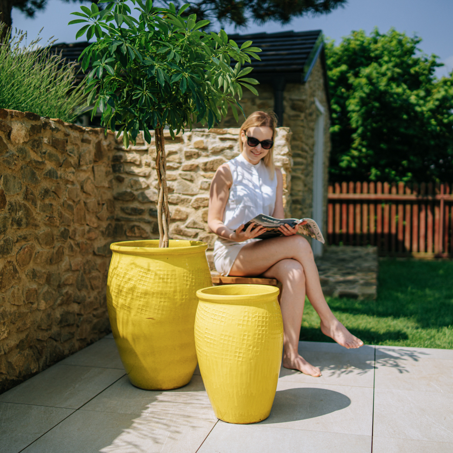 Pot POSEIDON 36x52cm jaune