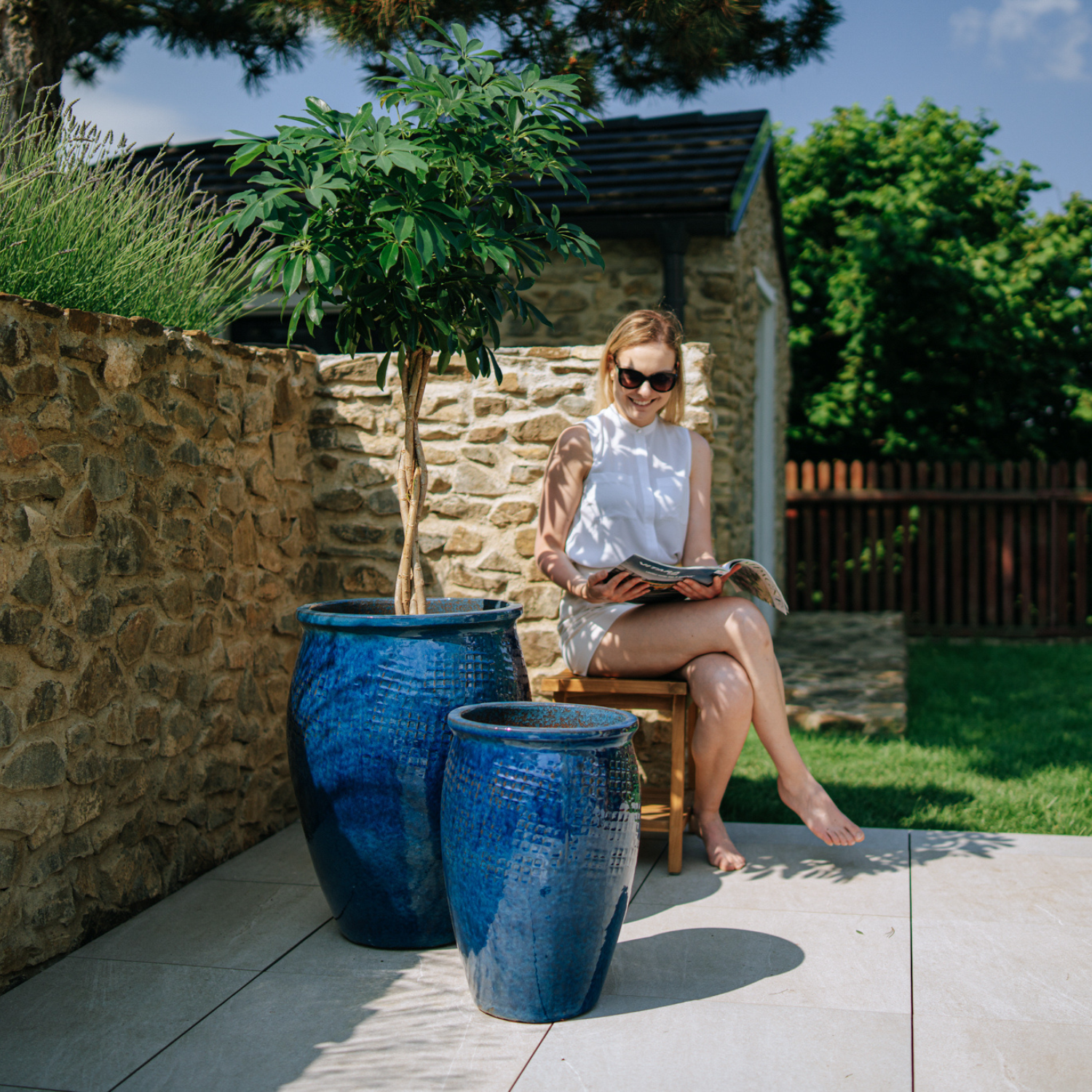 Pot POSEIDON 36x52cm bleu azur