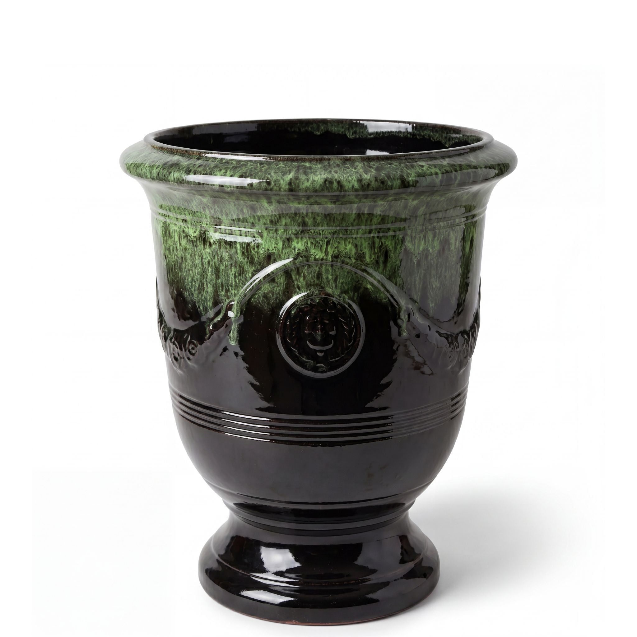 Vaso RICHELIEU 35x42cm verde su nero