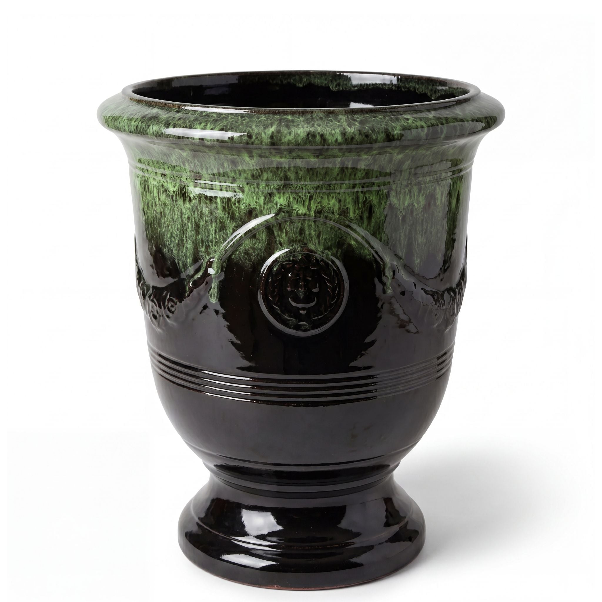 Vaso RICHELIEU 46x56cm verde su nero