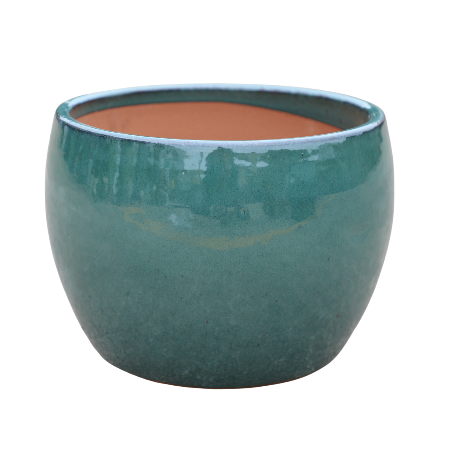 ROMULUS 42x30, large outdoor pot, handmade in glazed terracotta, frost-resistant, jade