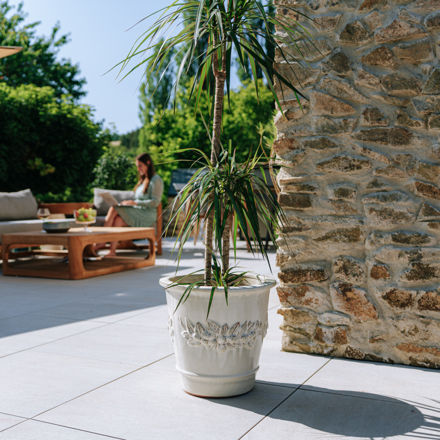 ROUSSEAU Pot 39x39cm cream