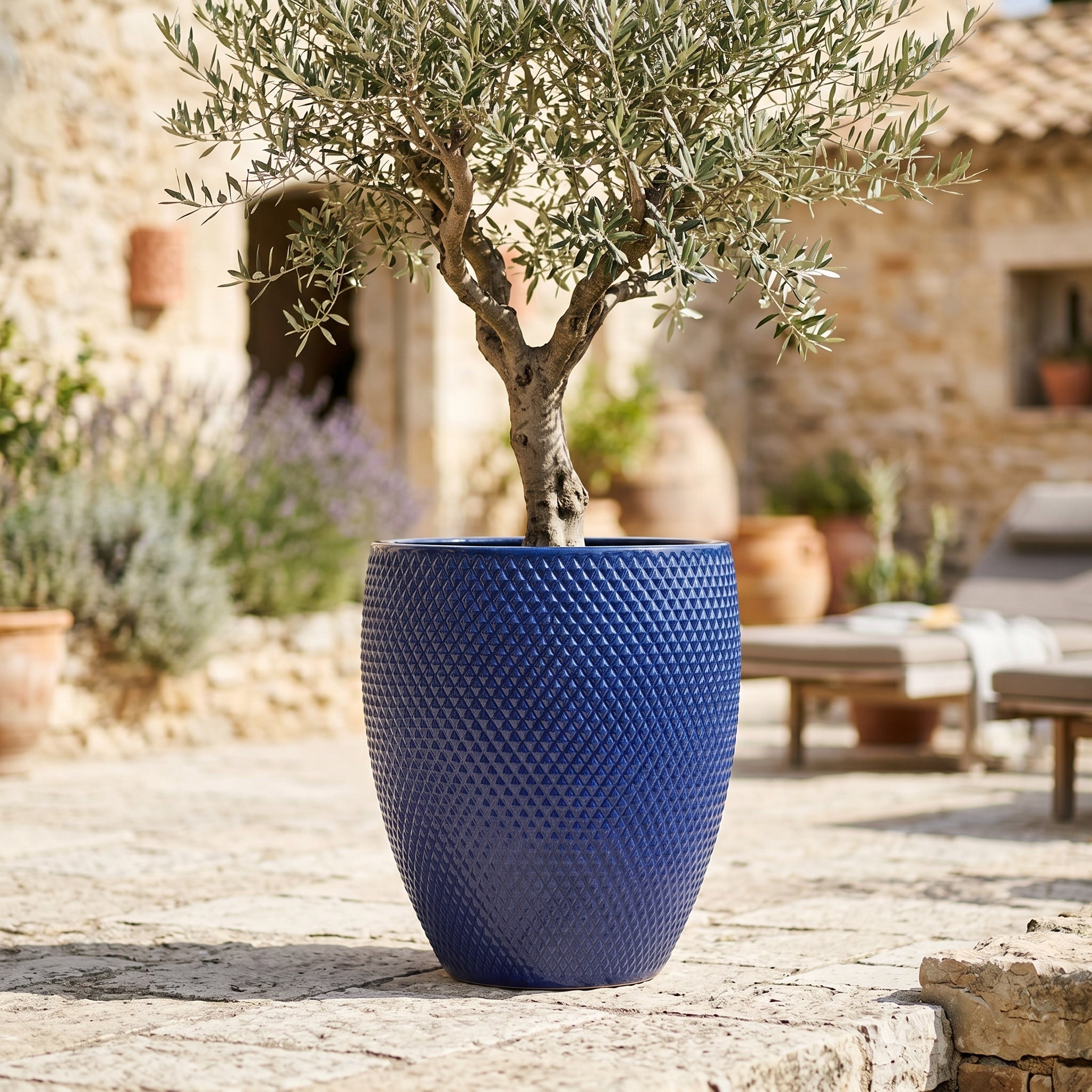 Vaso SIGNAC 48x52cm blu cobalto