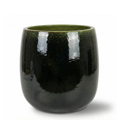 SOCRATE pot 32x33cm black & green