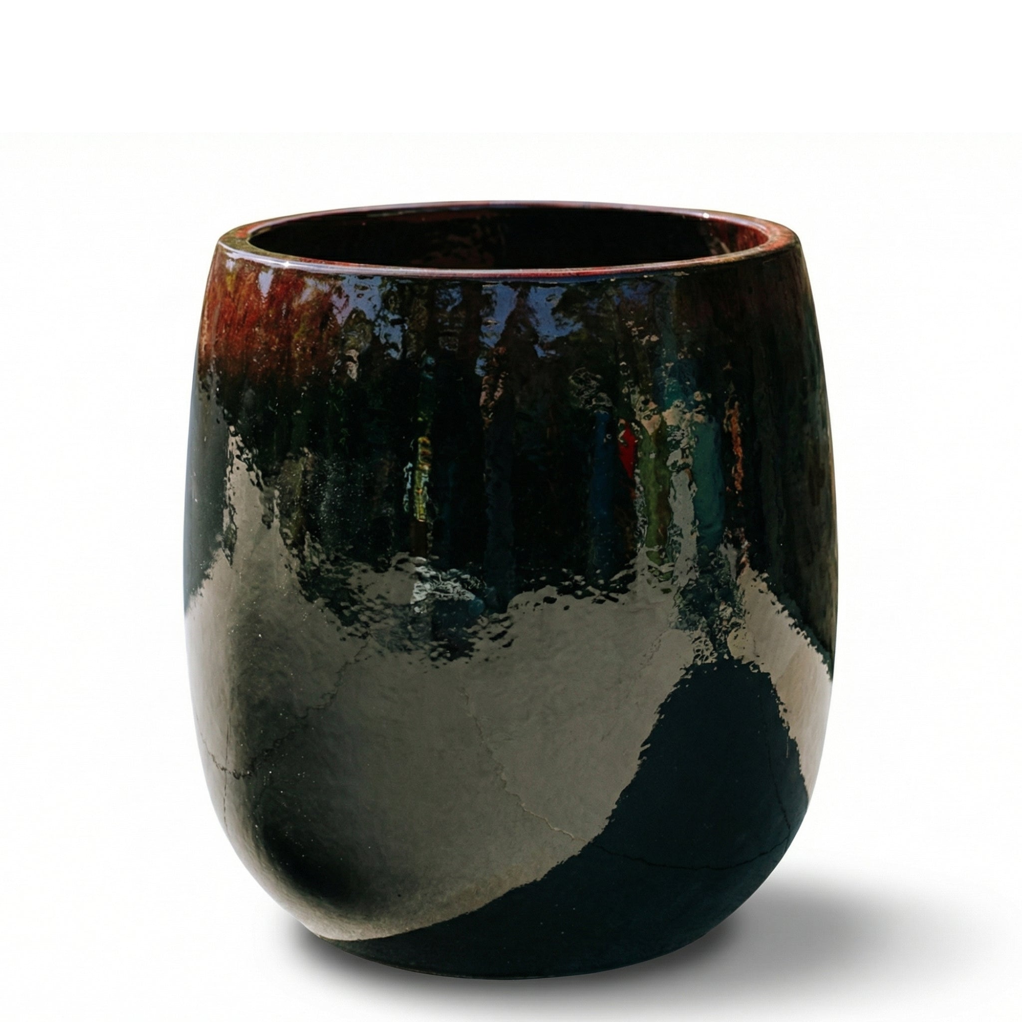 Pot SOCRATE 32x33cm noir & rouge