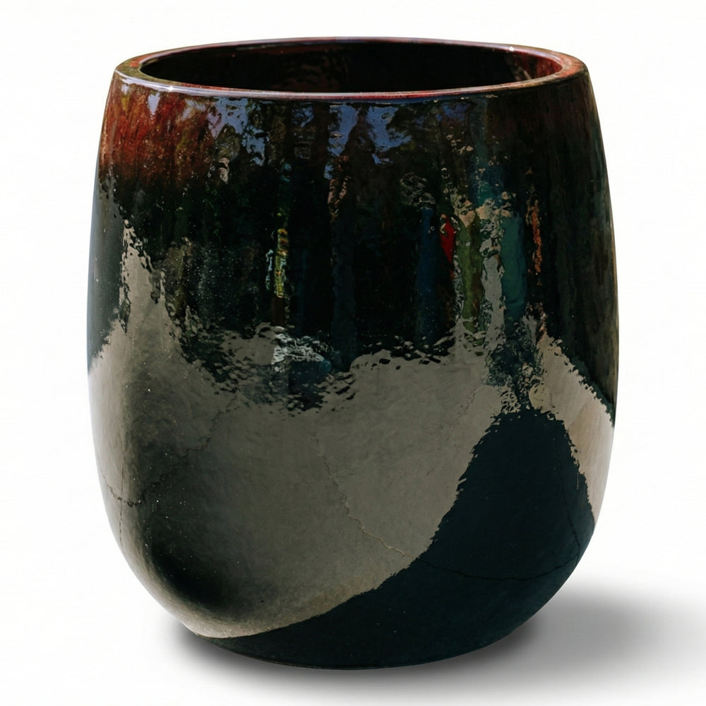 Plantenbak SOCRATE 40x49cm zwart en rood