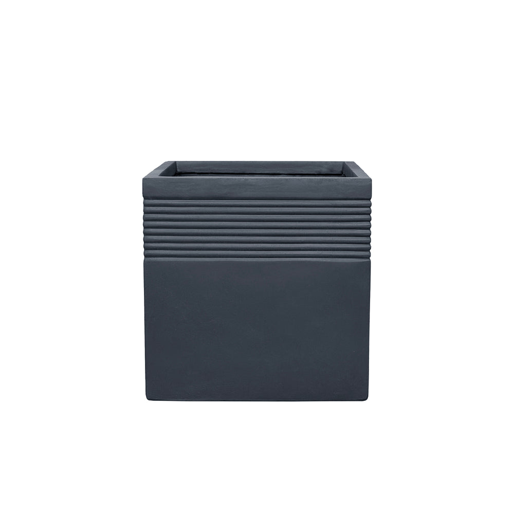 Pre-drilled cachepot SPIRIT 45x45cm dark grey