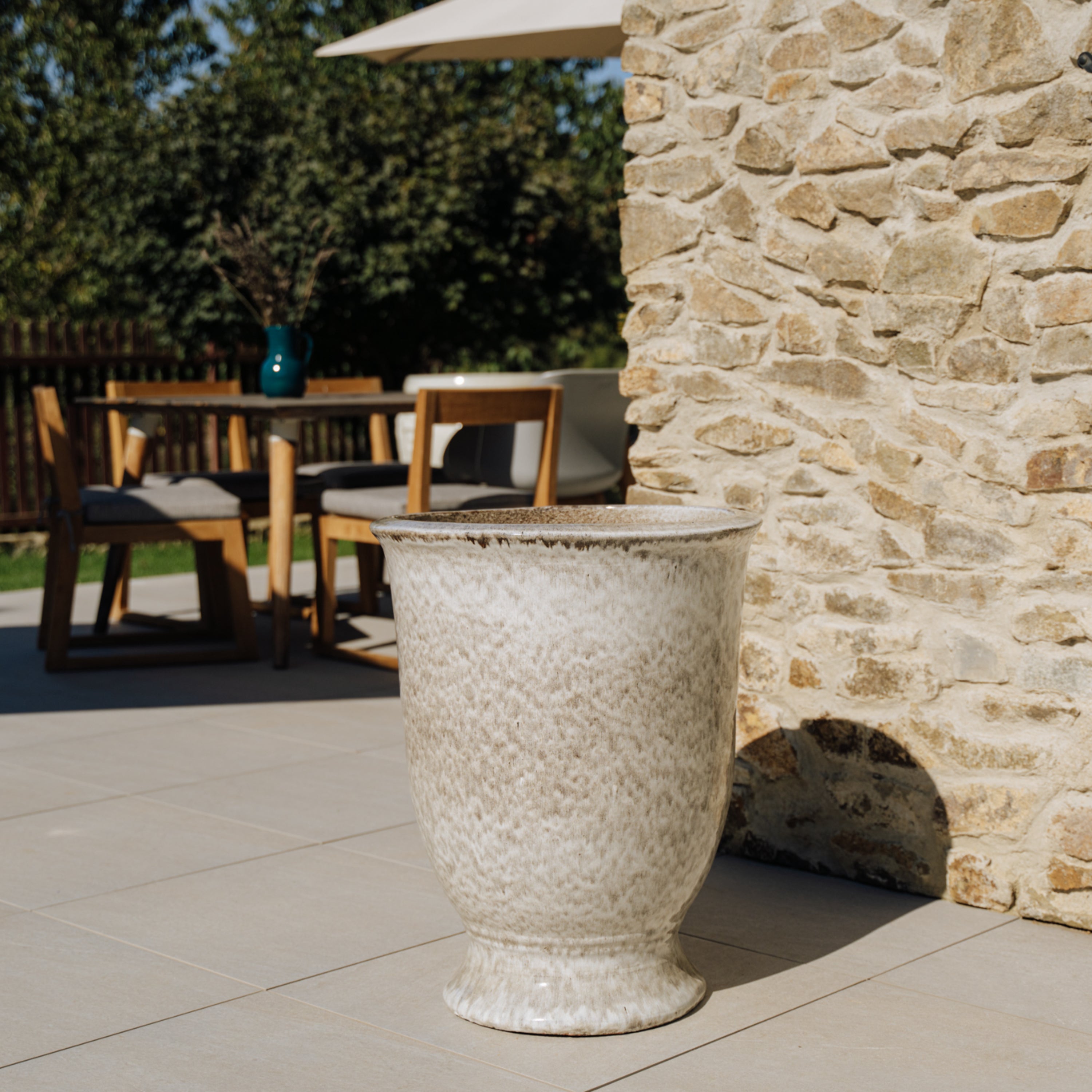 Pot ARTHUR 55x69cm blanc tigré