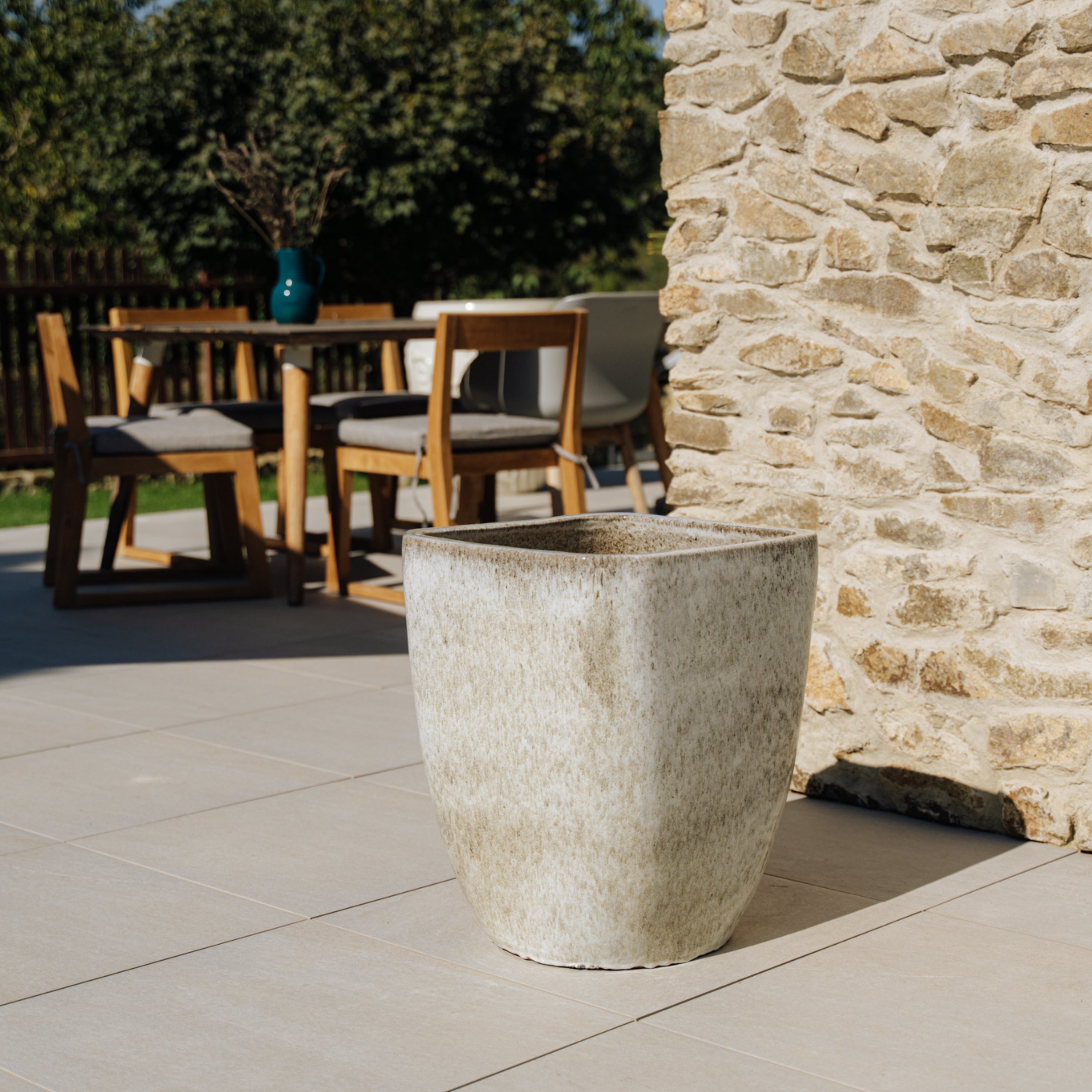 Pot VAUBAN 34x43cm blanc tigré