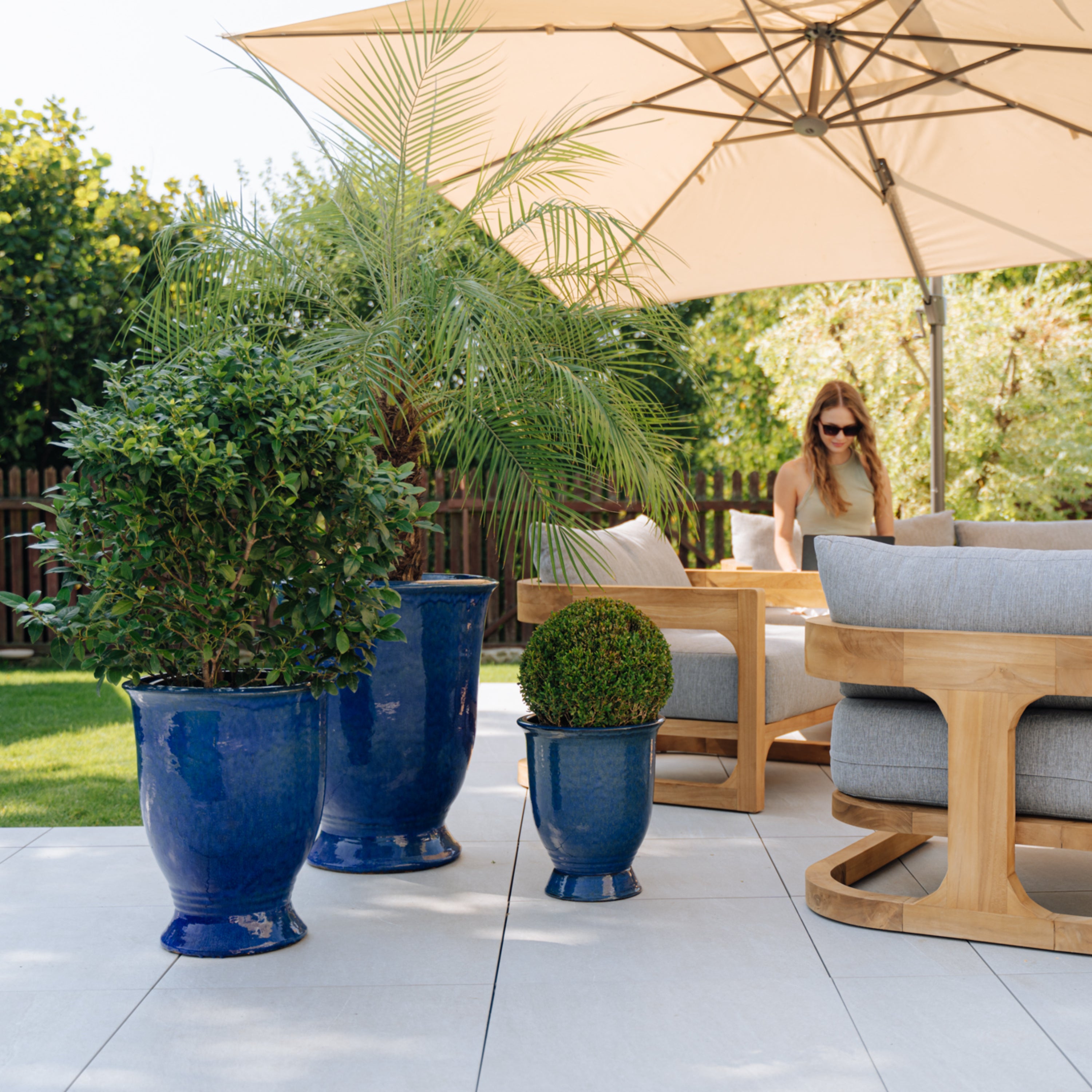 Pot ARTHUR 42x52cm bleu outremer