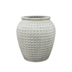 Cache-pot pré percé VORTEX 53x58cm blanc antique