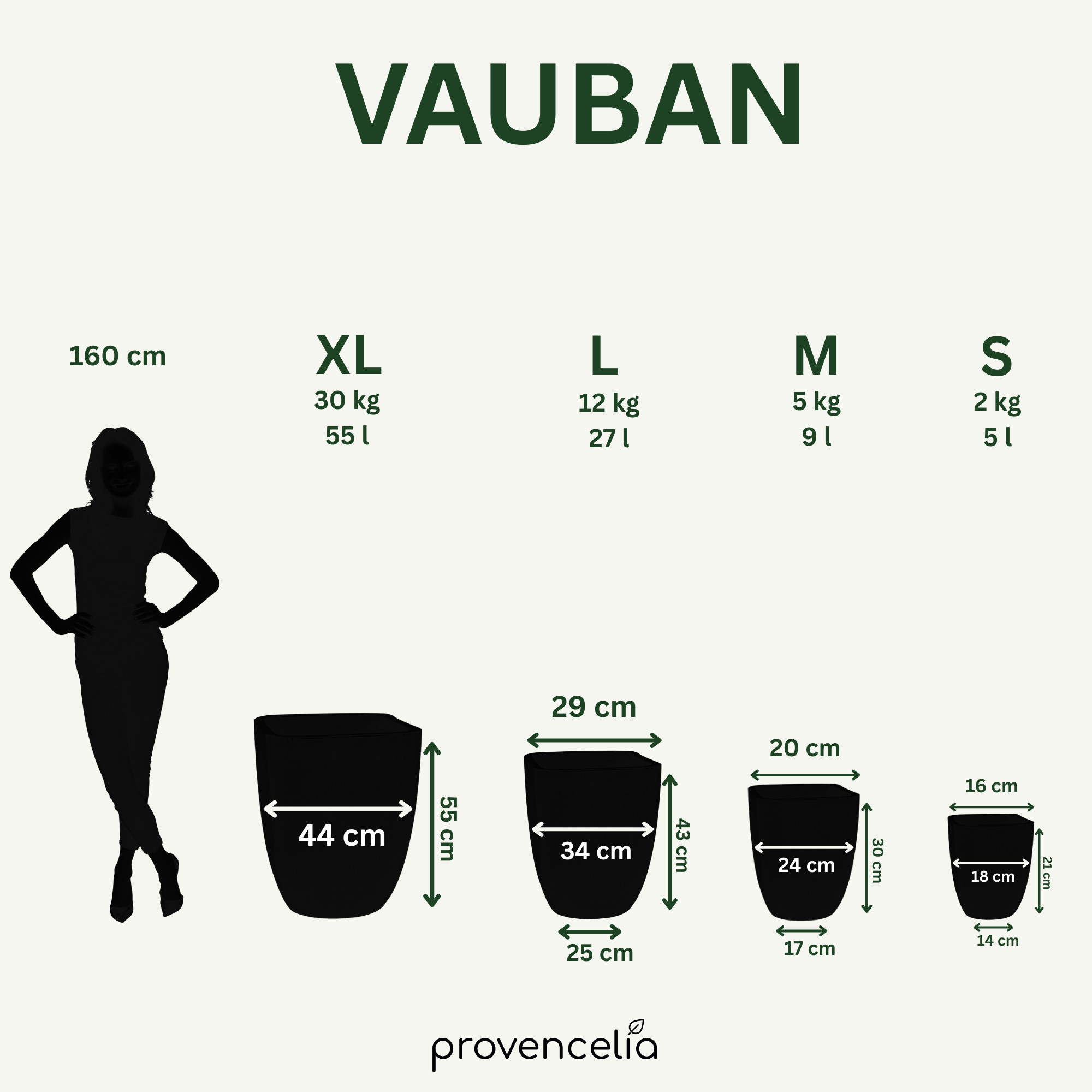 VAUBAN 34x43cm crème