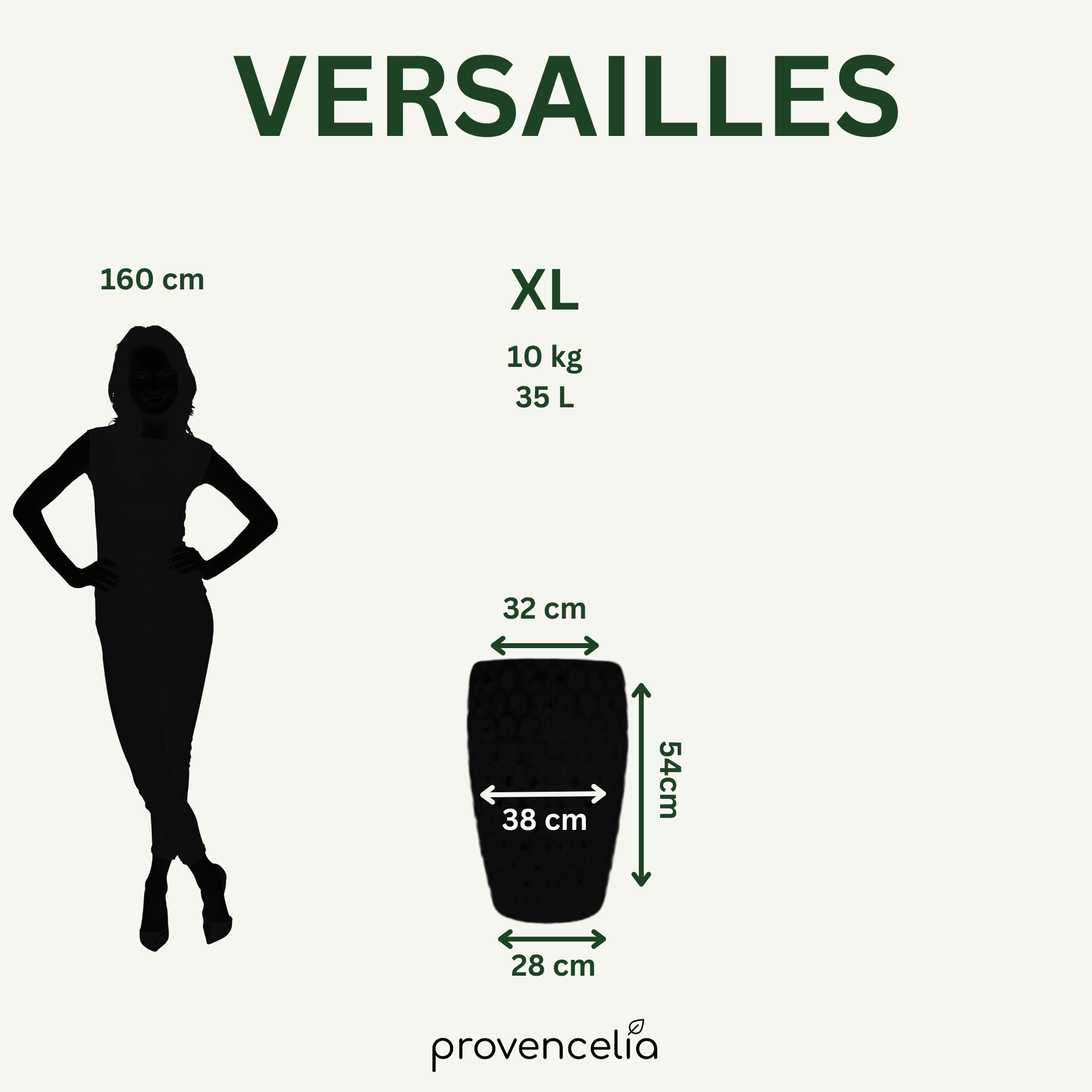 Pot VERSAILLES 38x54cm vert sapin