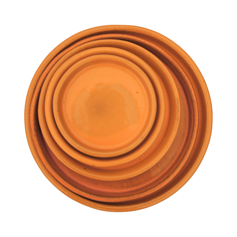 Saucer 20cm, handmade in glazed terracotta, frost-resistant, autumn rust