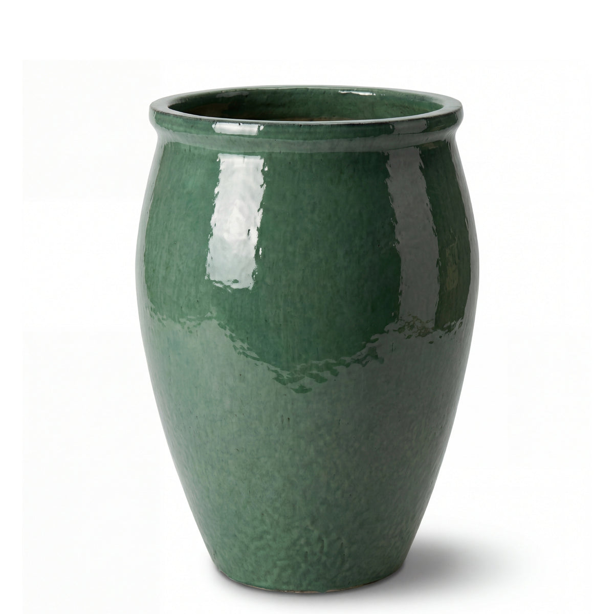 Pot Bacchus 36x52 cm jade en terre cuite émaillée, vue de face sur fond blanc