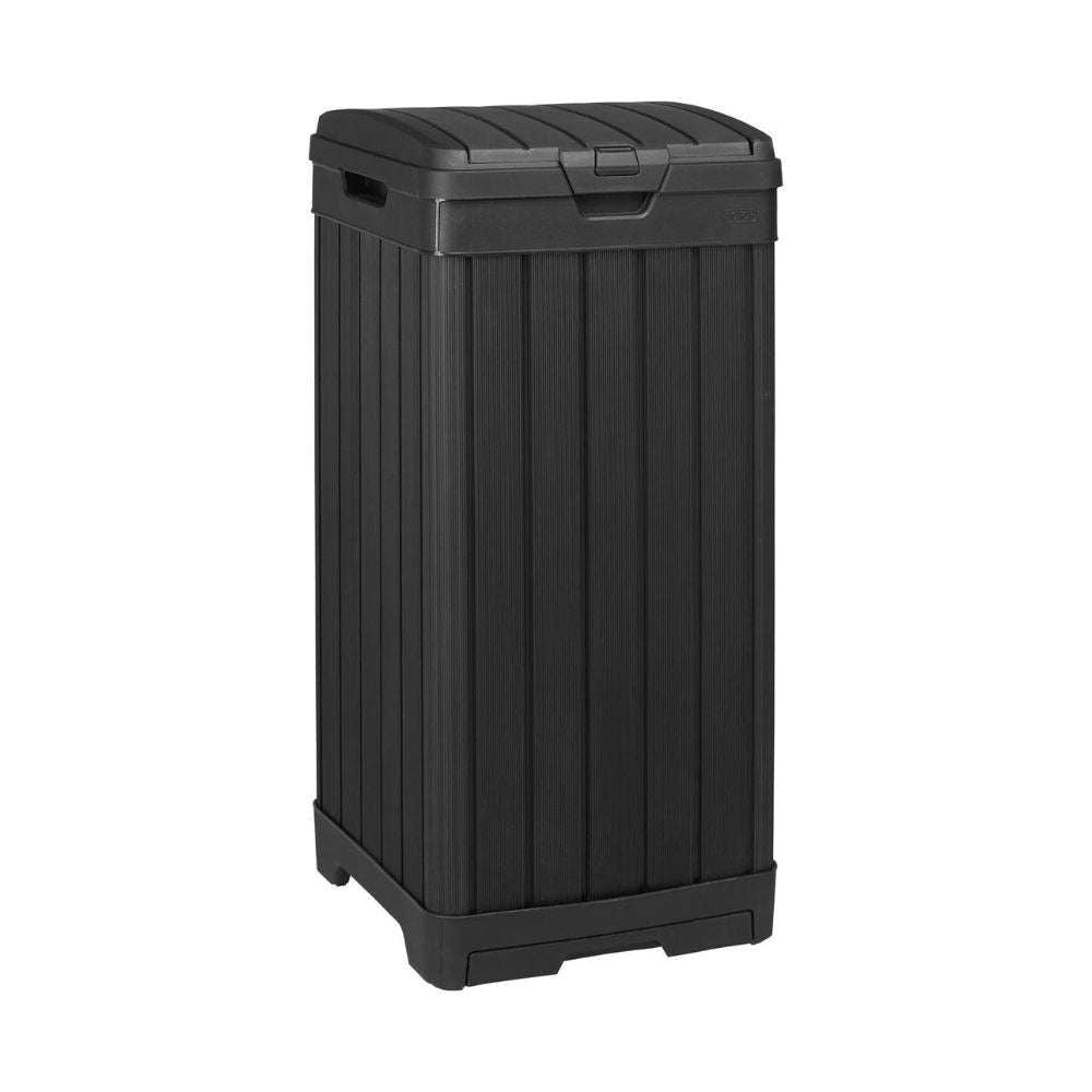 Baltimore Poubelle d'extérieur en plastique 125L, 87,4x41x41cm, Noir Provencelia