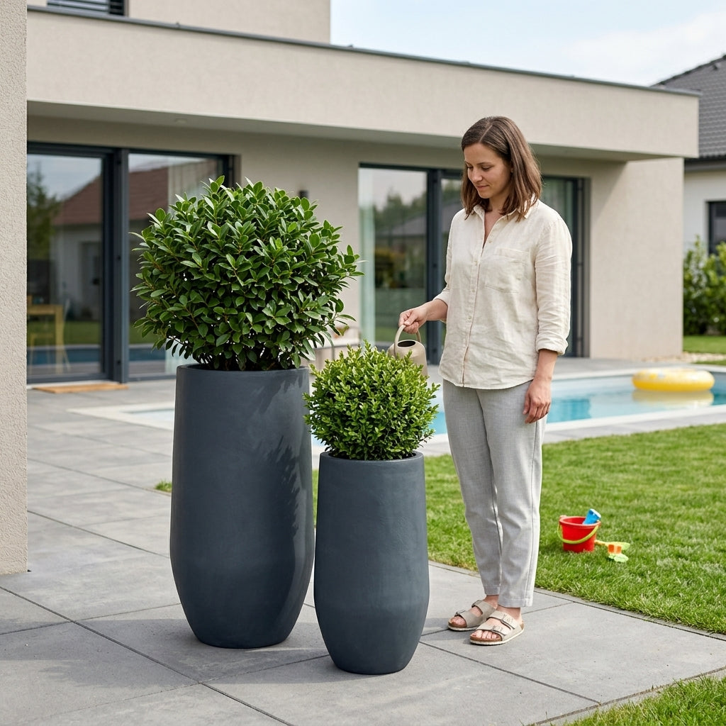 Pre-drilled ZENITH planter 30x60cm dark grey