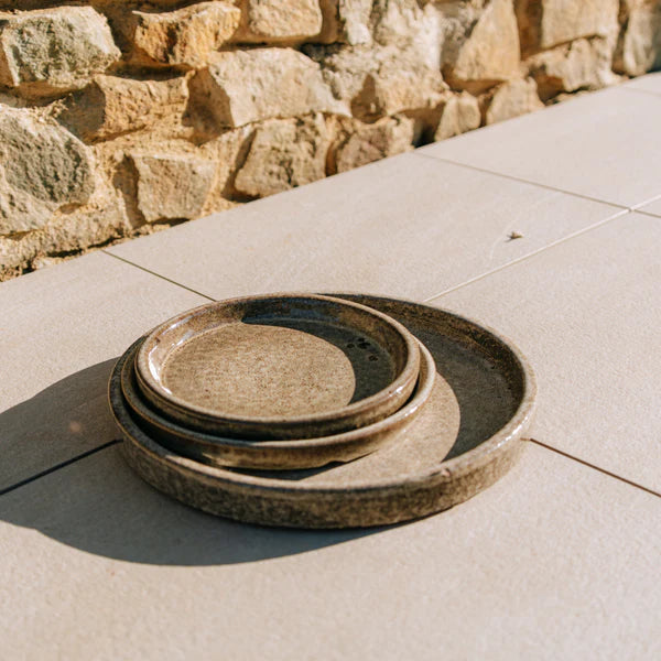 Soucoupe 15cm blanc tigré