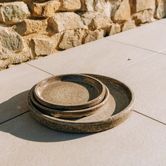 Schotel 19cm wit gestreept