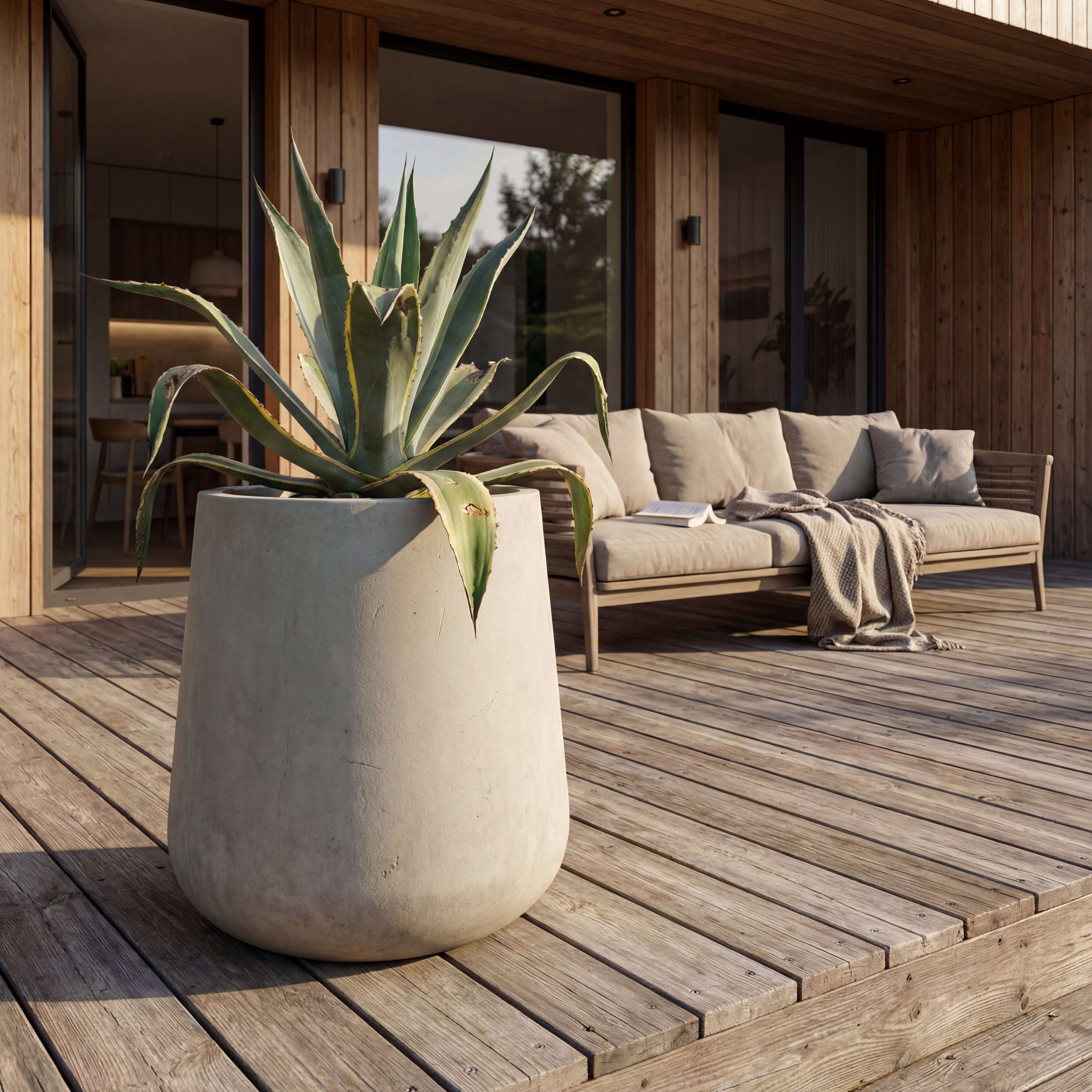 Cache-pot pré percé SILEX 84x85cm beige Provencelia
