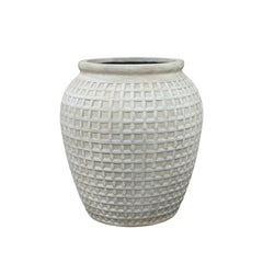 Cache-pot pré percé VORTEX 53x58cm blanc antique