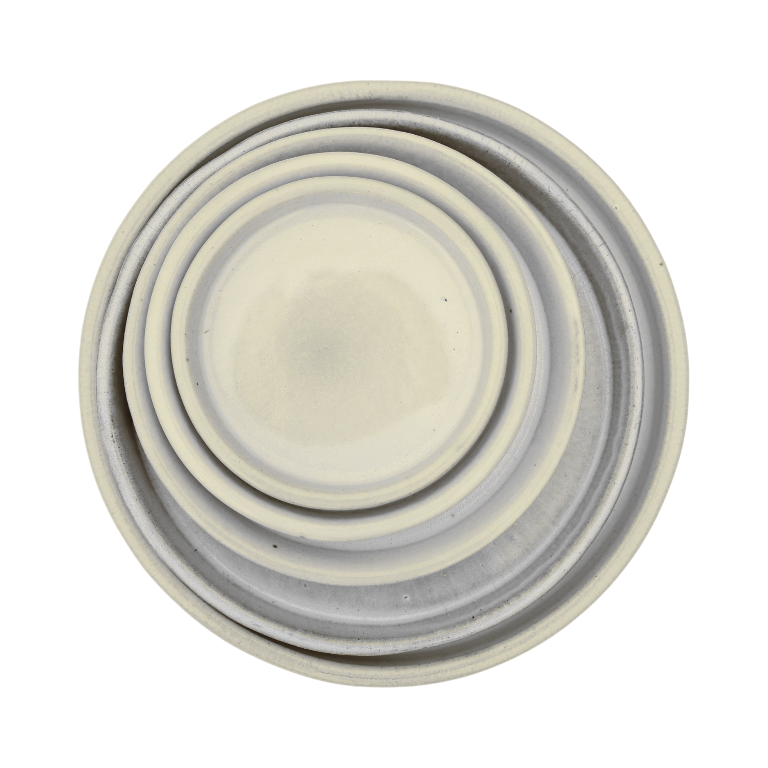 Saucer 40cm, handmade in glazed terracotta, frost-resistant, cream