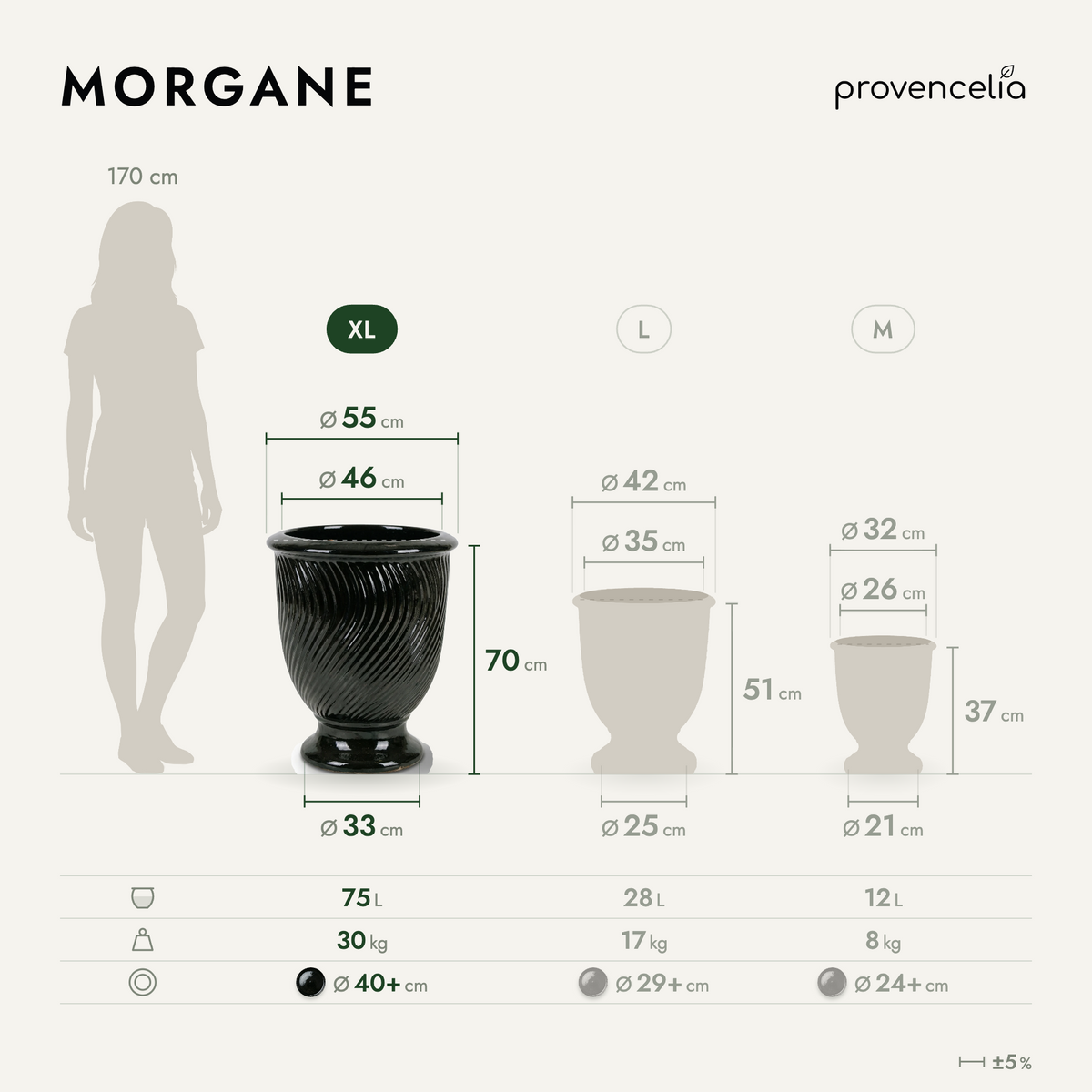 MORGANE XL – dimensioni