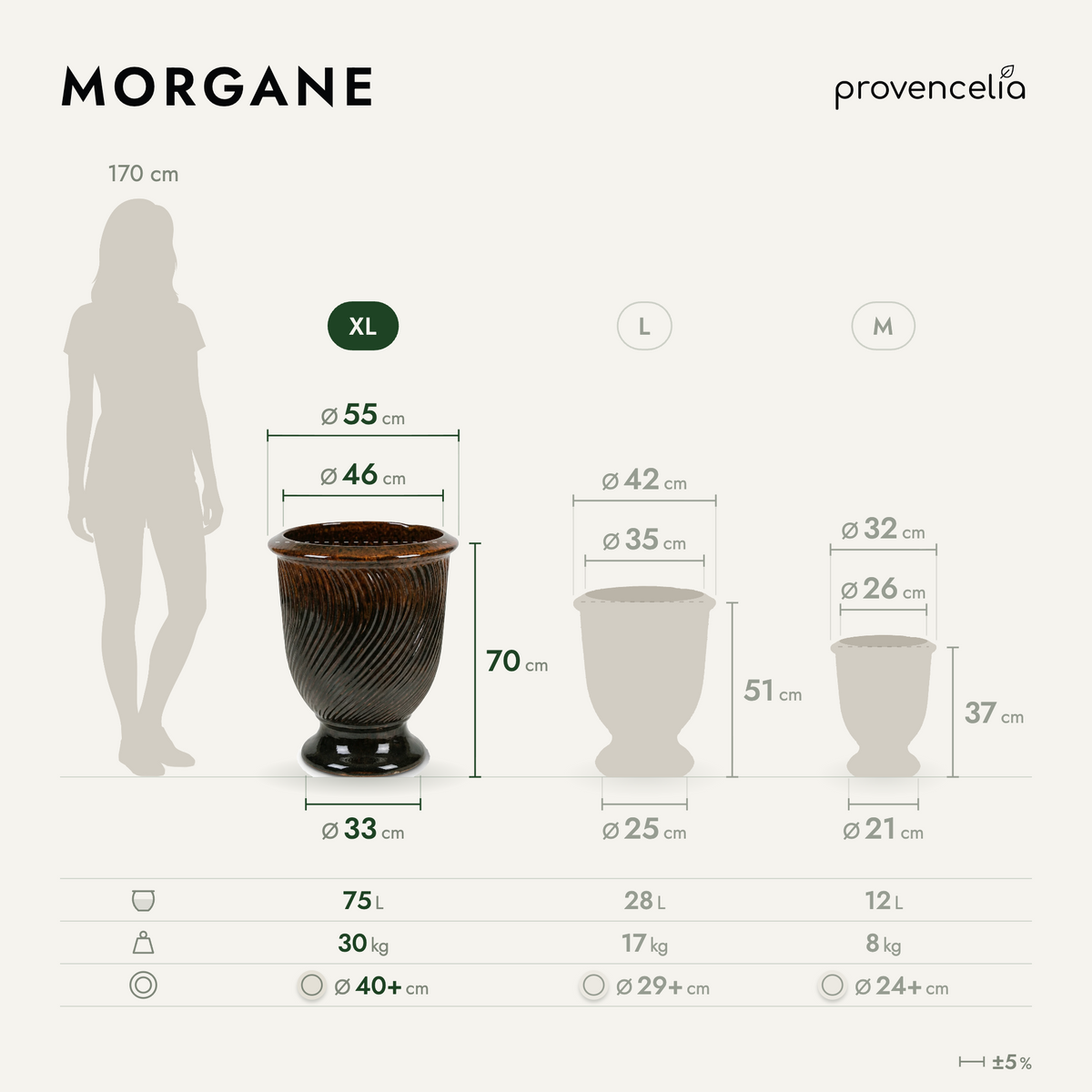 MORGANE XL – dimensioni