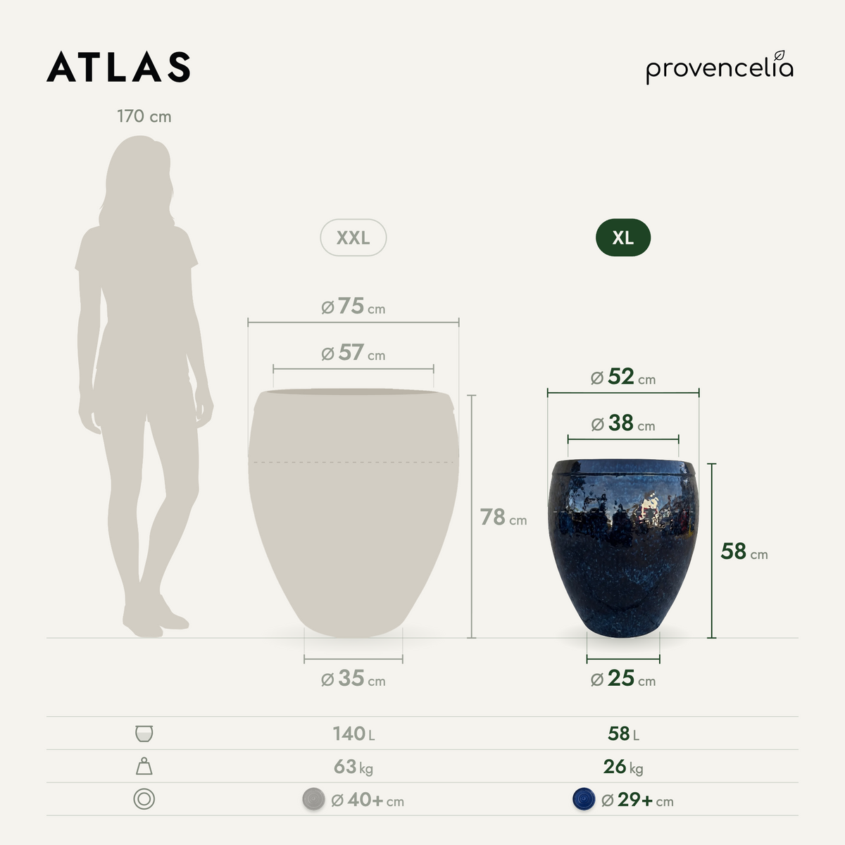 ATLAS XL – dimensions