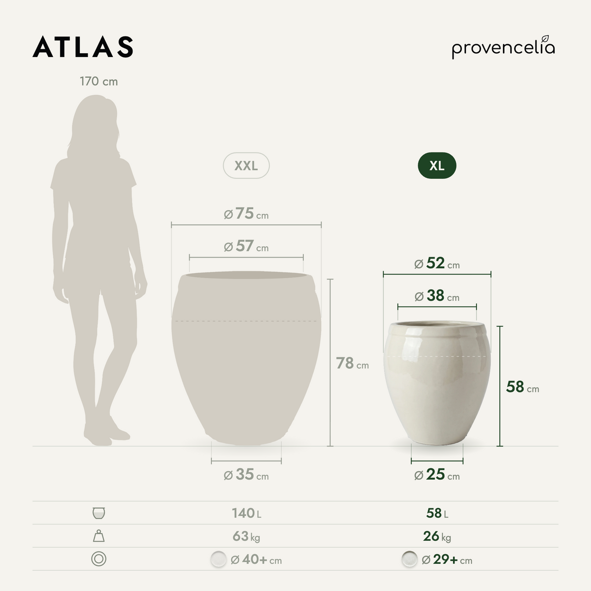ATLAS XL – dimensions