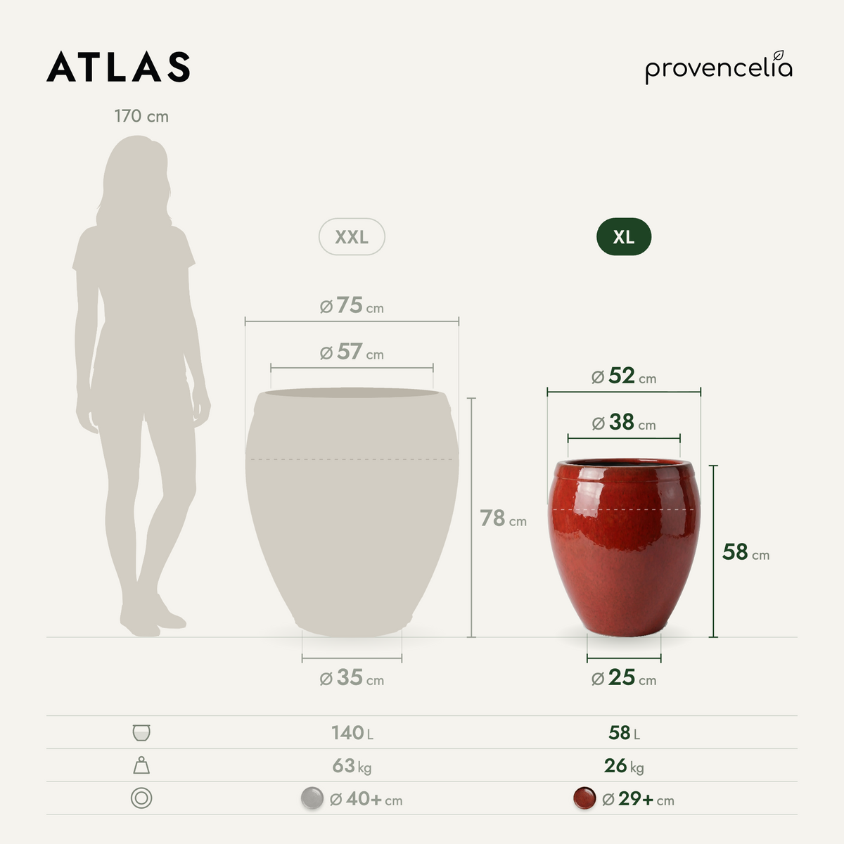 ATLAS XL – dimensions